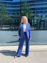 LA SUITs blå jakkesæt i hør