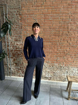 Classic Knit Polo Blå