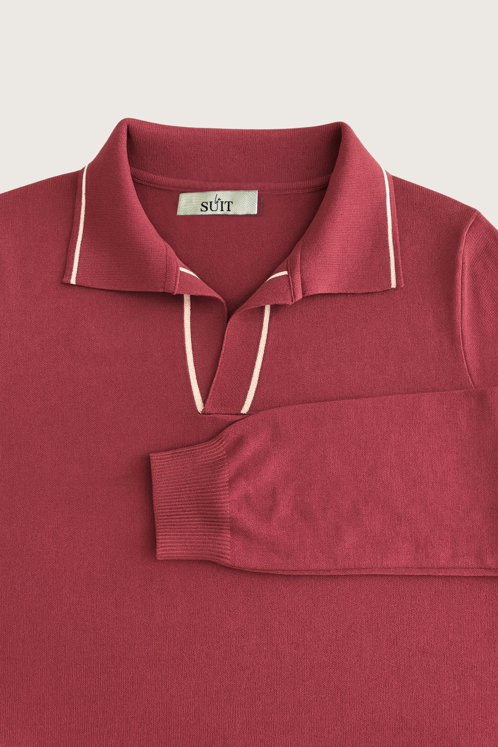 Bordeaux langærmet polo