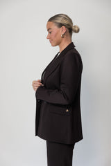 LA SUITs espresso brune blazer til kvinder