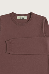 Chokoladebrun langærmet bluse til kvinder