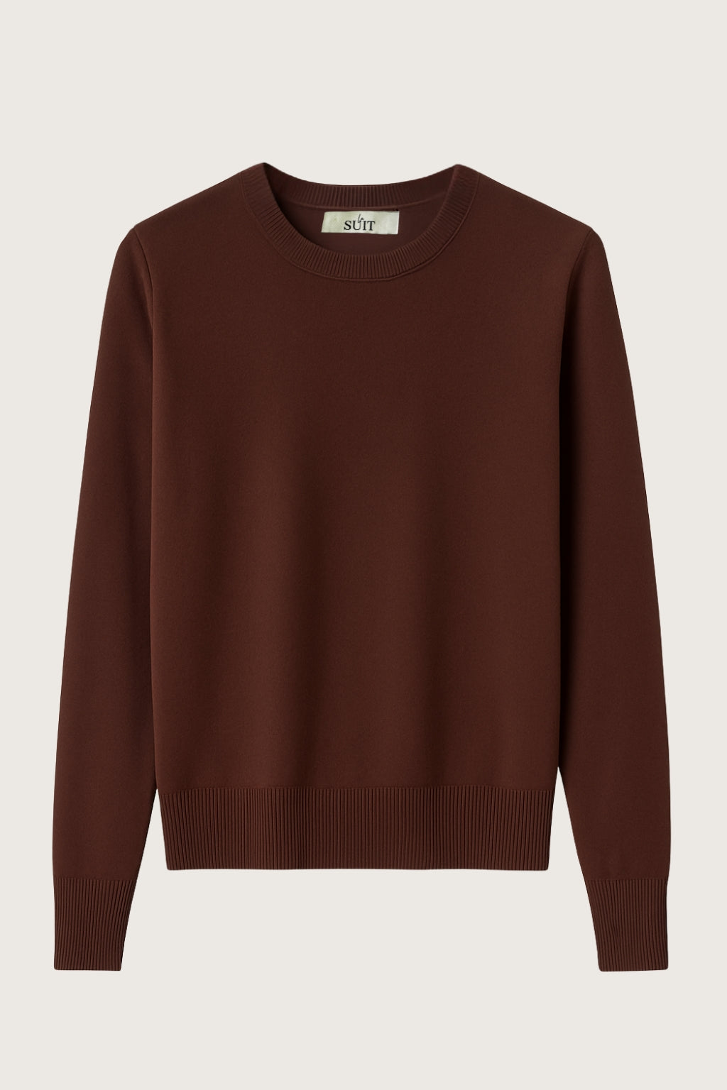 Chokoladebrun langærmet bluse