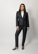 Grøn nålestribet elegance