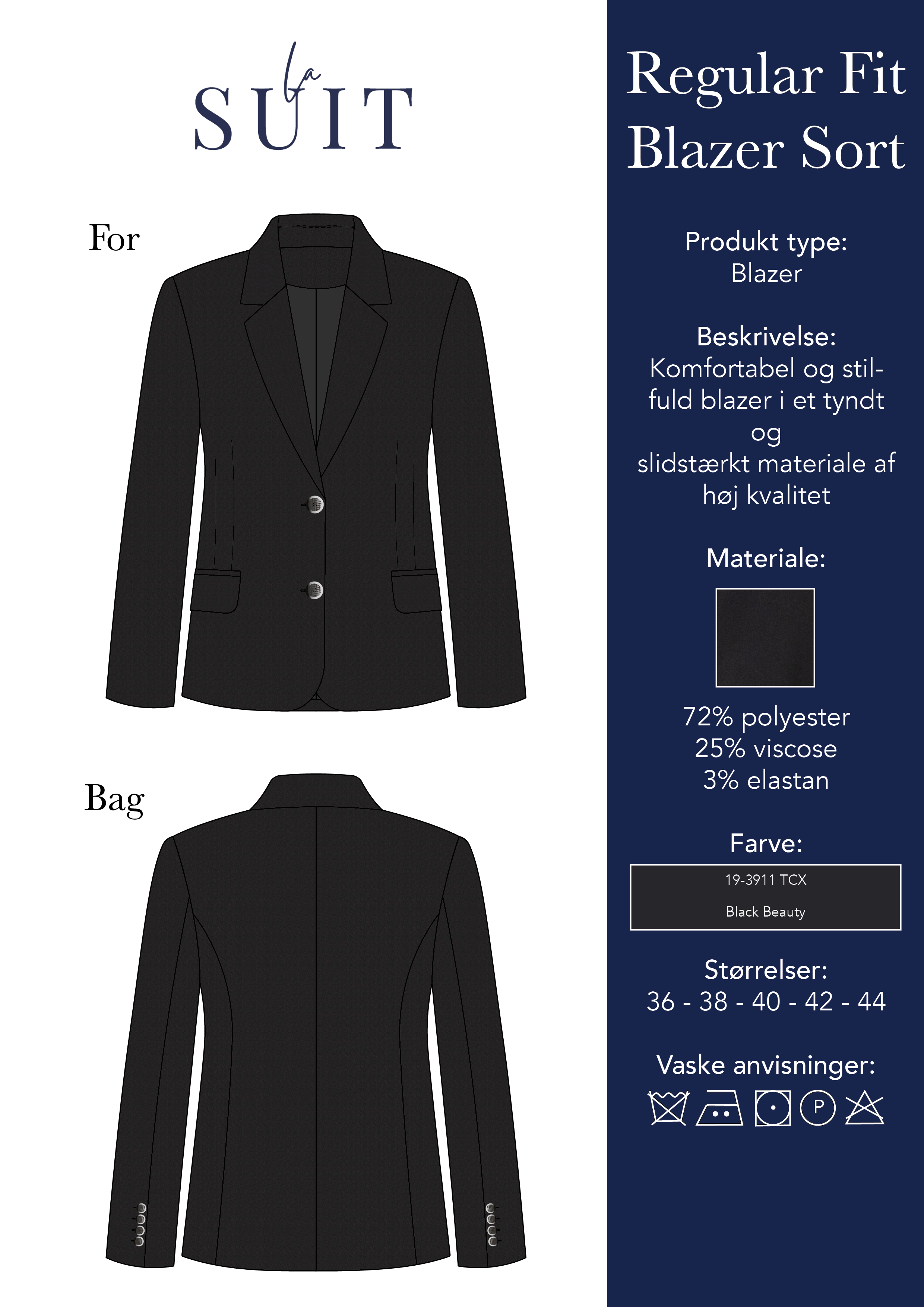 Layout_LA SUITs sorte regular fit blazer til kvinder