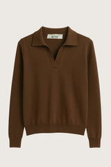 Brun langærmet polo