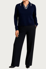 Classic Knit Polo Blå