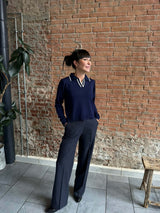 Classic Knit Polo Blå