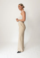 LA SUITs beige vide bukser til kvinder
