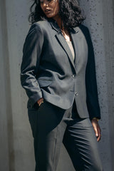 LA SUITs Regular Fit Blazer / Grøn Nålestribet