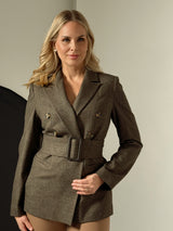 Mocha dobbeltradet blazer