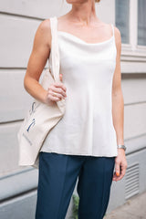 Silke top, top, topp, top til jakkesæt, style top