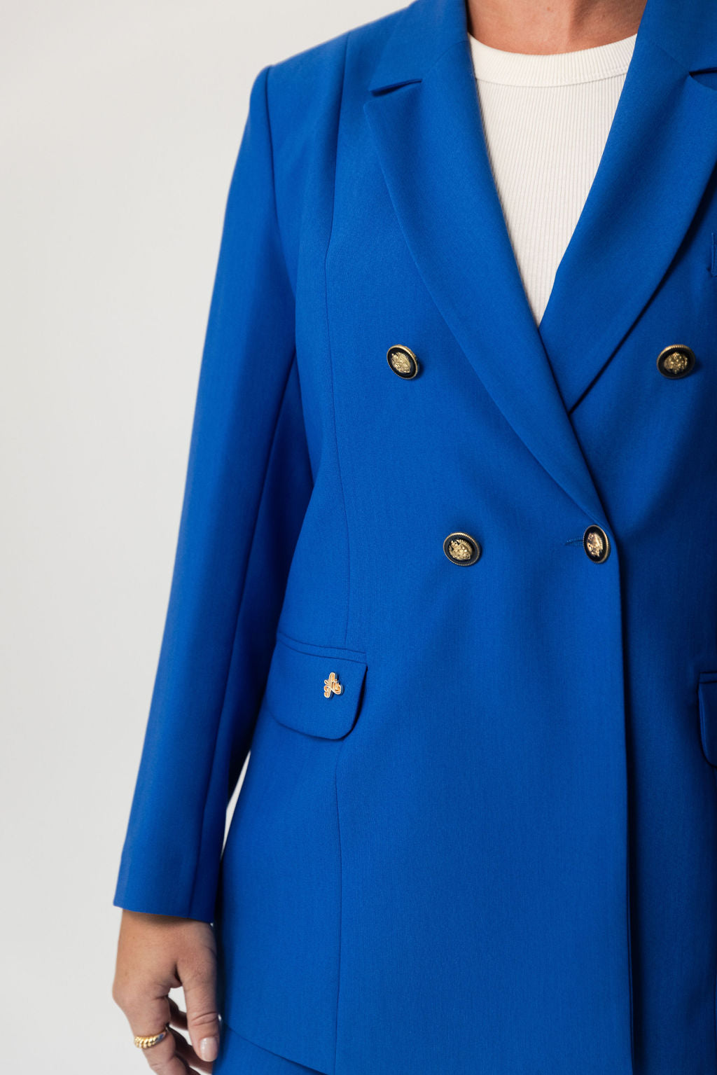 LA SUITs blå dobbeltradet blazer til kvinder