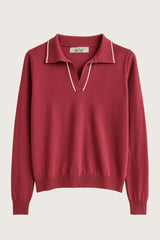 Bordeaux langærmet polo