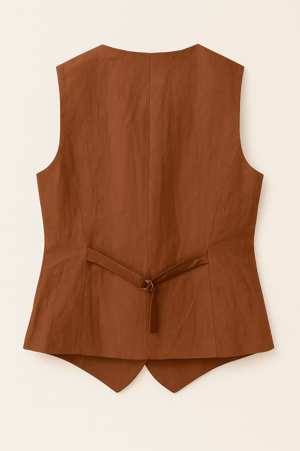 Hør vest i brun