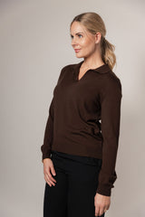 Polo til dame chokoladebrun 