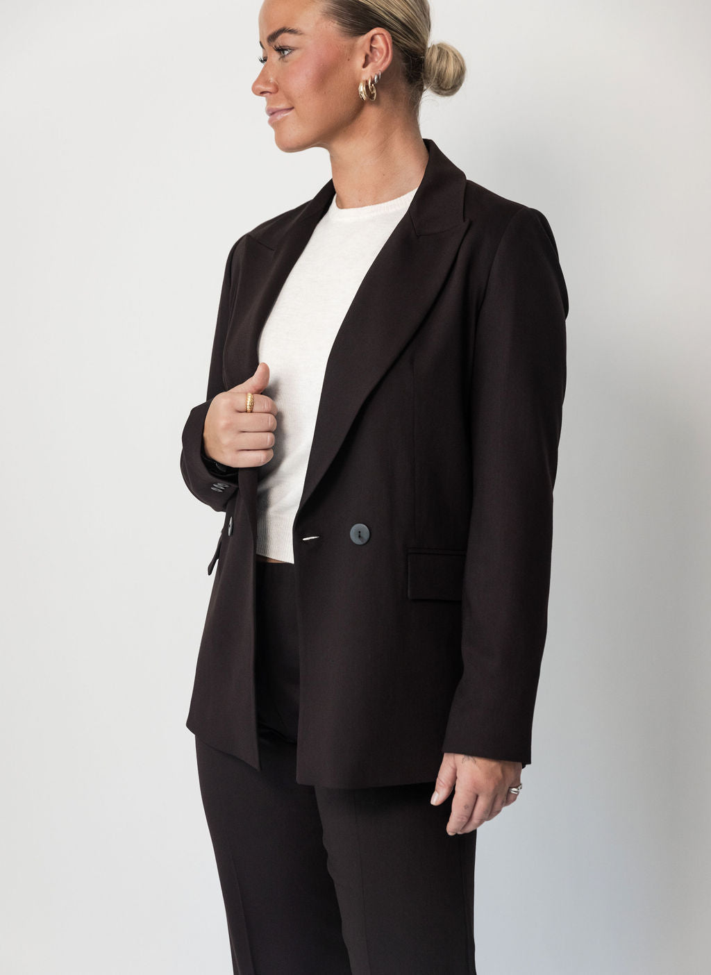 LA SUITs espresso brune blazer til kvinder