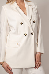 Dobbeltradet til dame med guld knapper