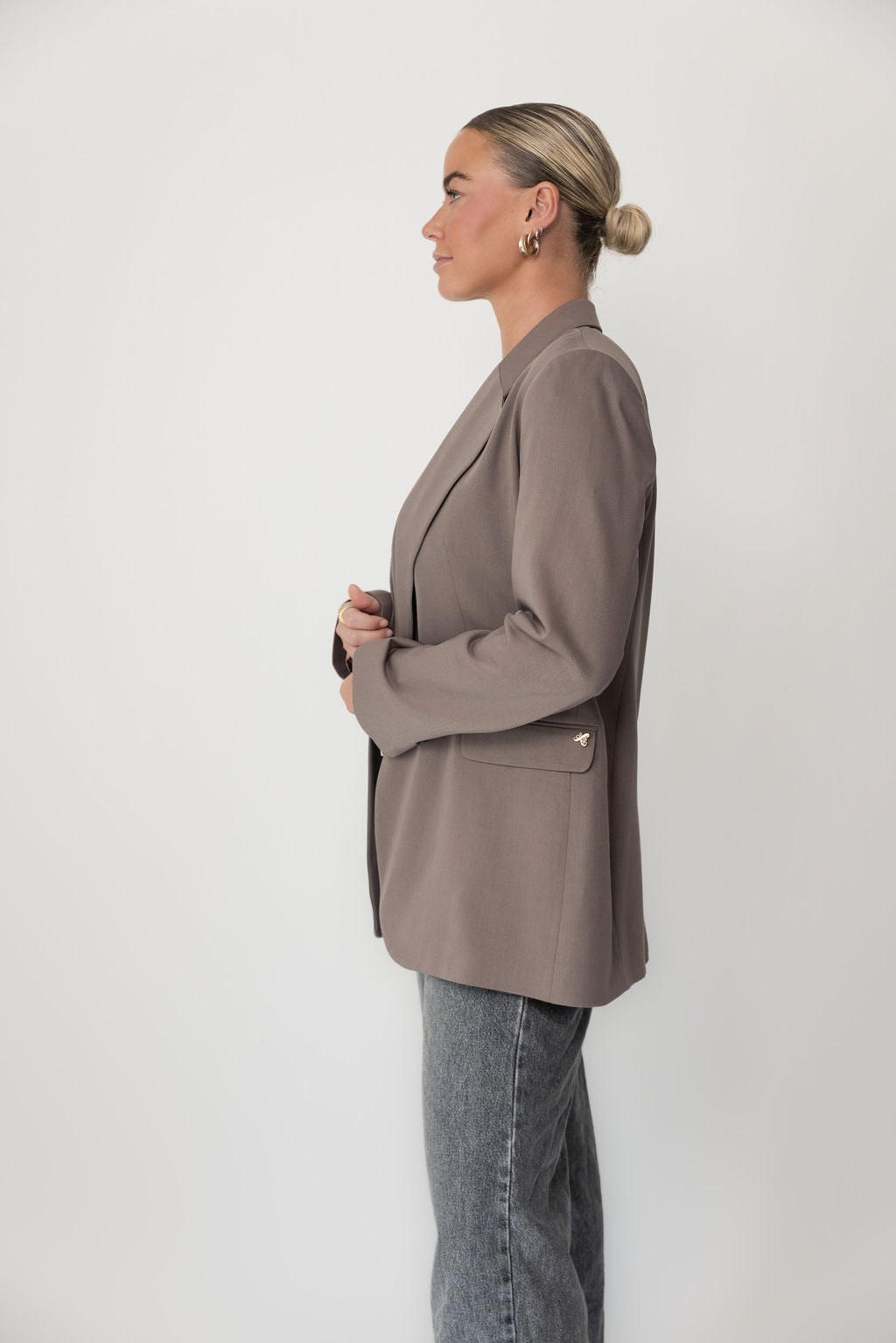 LA SUITs oversized blazer i taupe