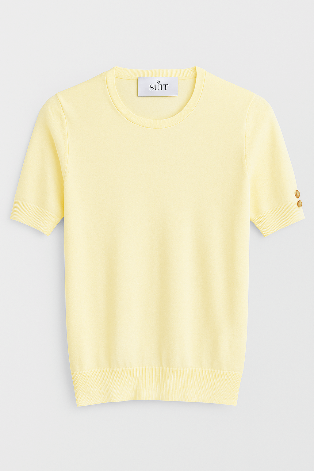 Lemon Knit Tee – Blød elegance i sommerens farve