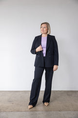 Navy blå dame blazer