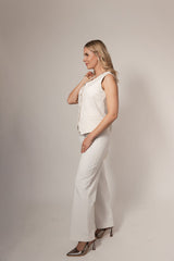 Ivory Double-Breasted Power Suit