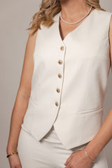 Ivory Double-Breasted Power Suit