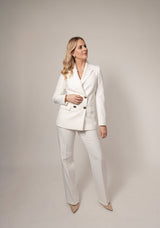 Dobbeltradede hvid suit