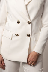 Dobbeltradede hvid suit