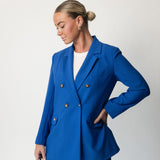 LA SUITs blå dobbeltradet blazer til kvinder