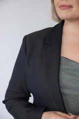 LA SUITs Smukt figursyet Regular Fit Blazer / Grøn Nålestribet