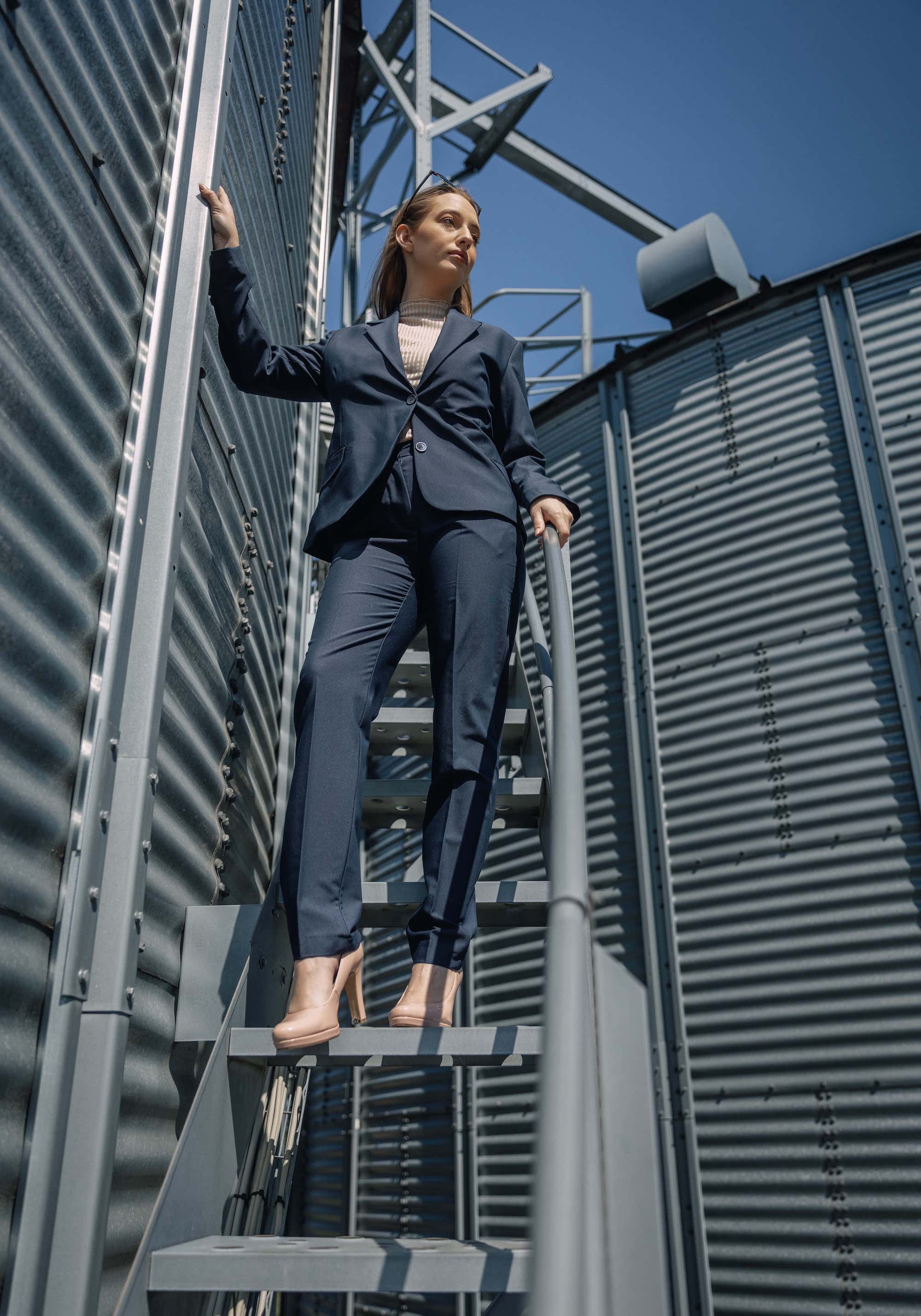 LA SUITs marineblå habitbukser til kvinder