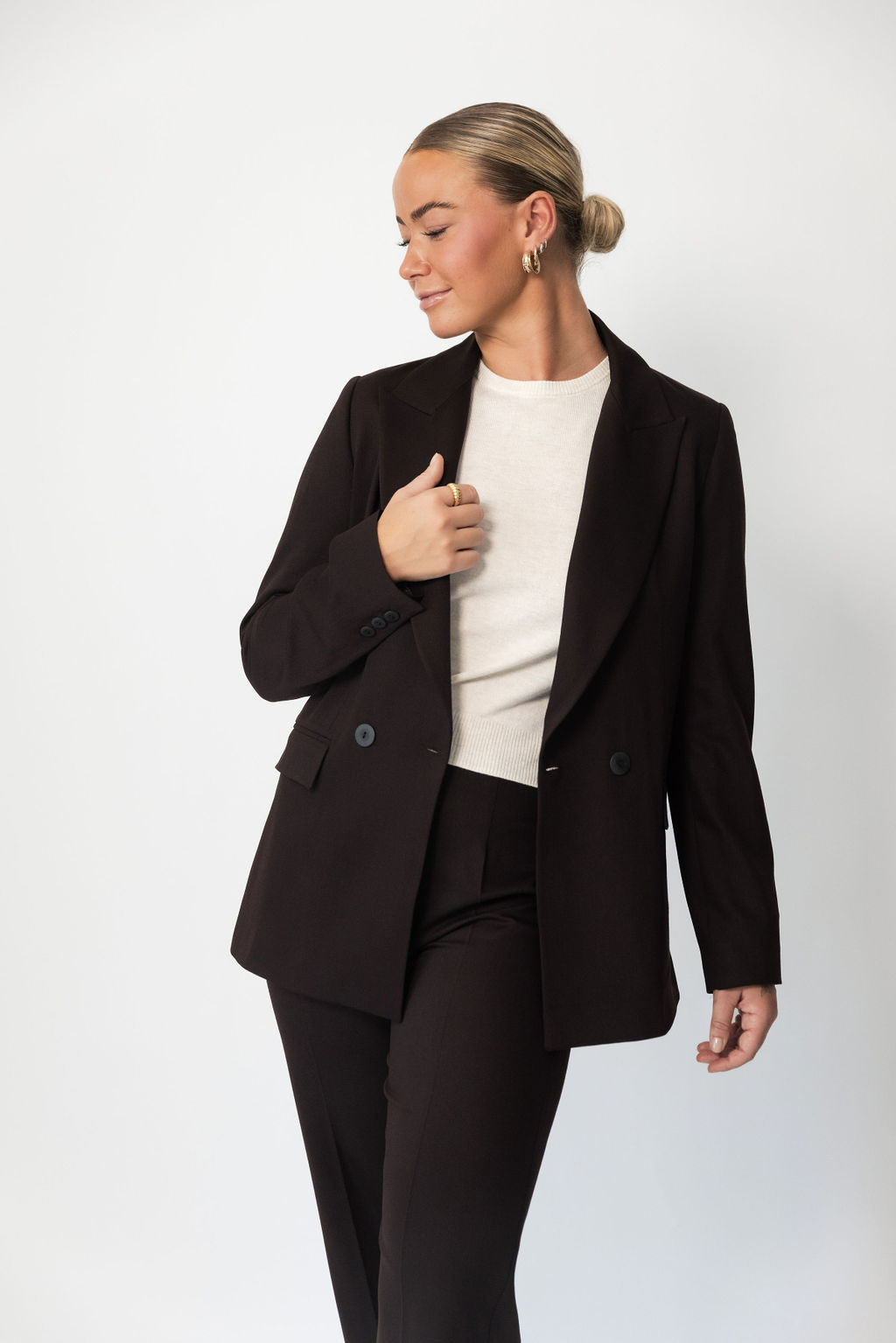 LA SUITs espresso brune blazer til kvinder