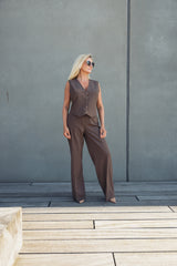 LA SUITs brune vestsæt til kvinder