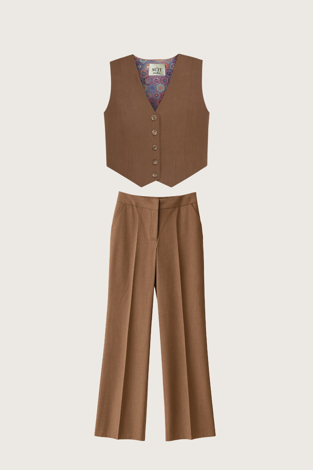 Brun vestsæt