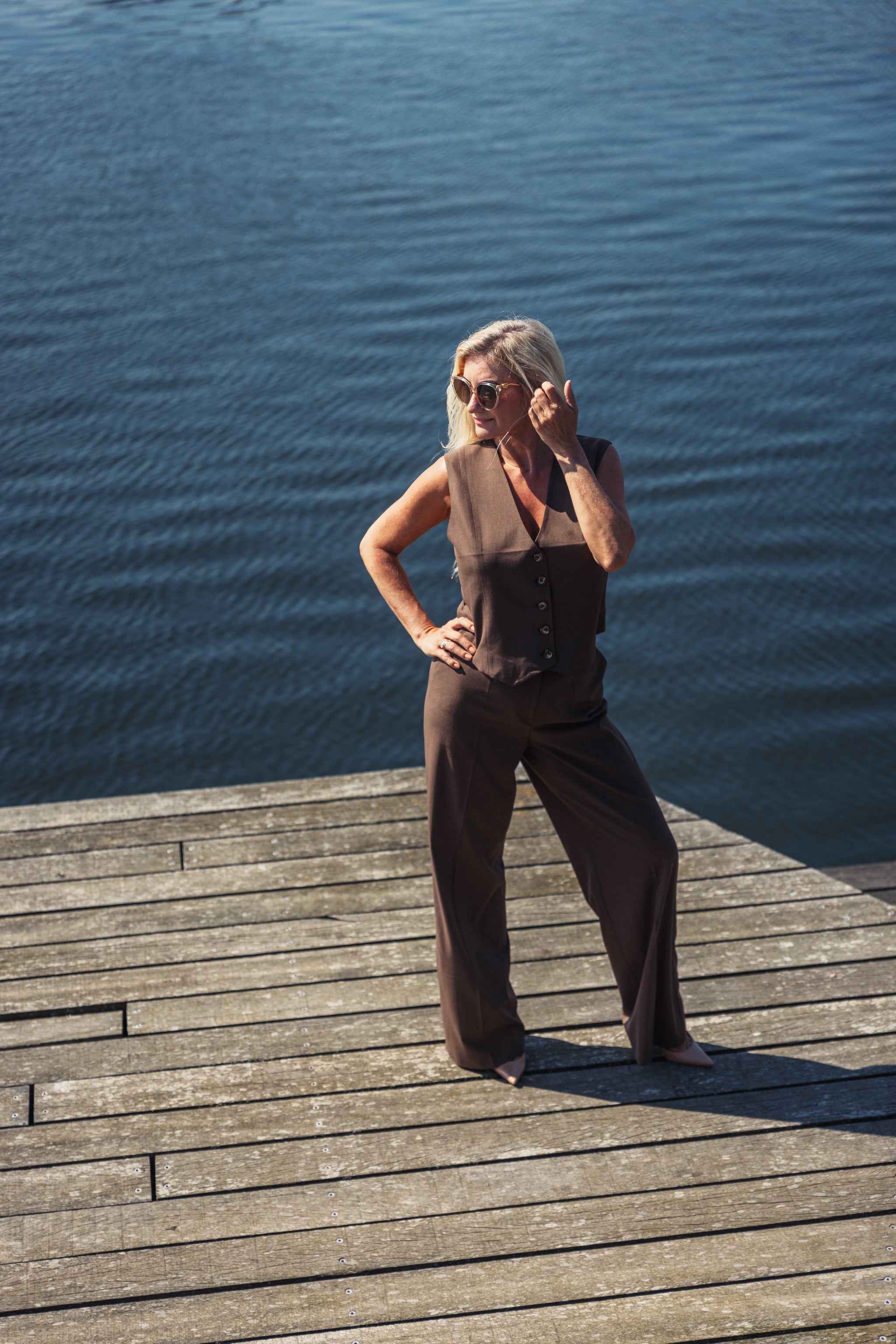 LA SUITs brune vestsæt til kvinder