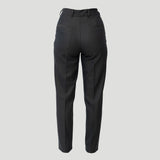 LA SUIT. Grøn nålestribet jakkesætbukser til kvinder set bagfra.