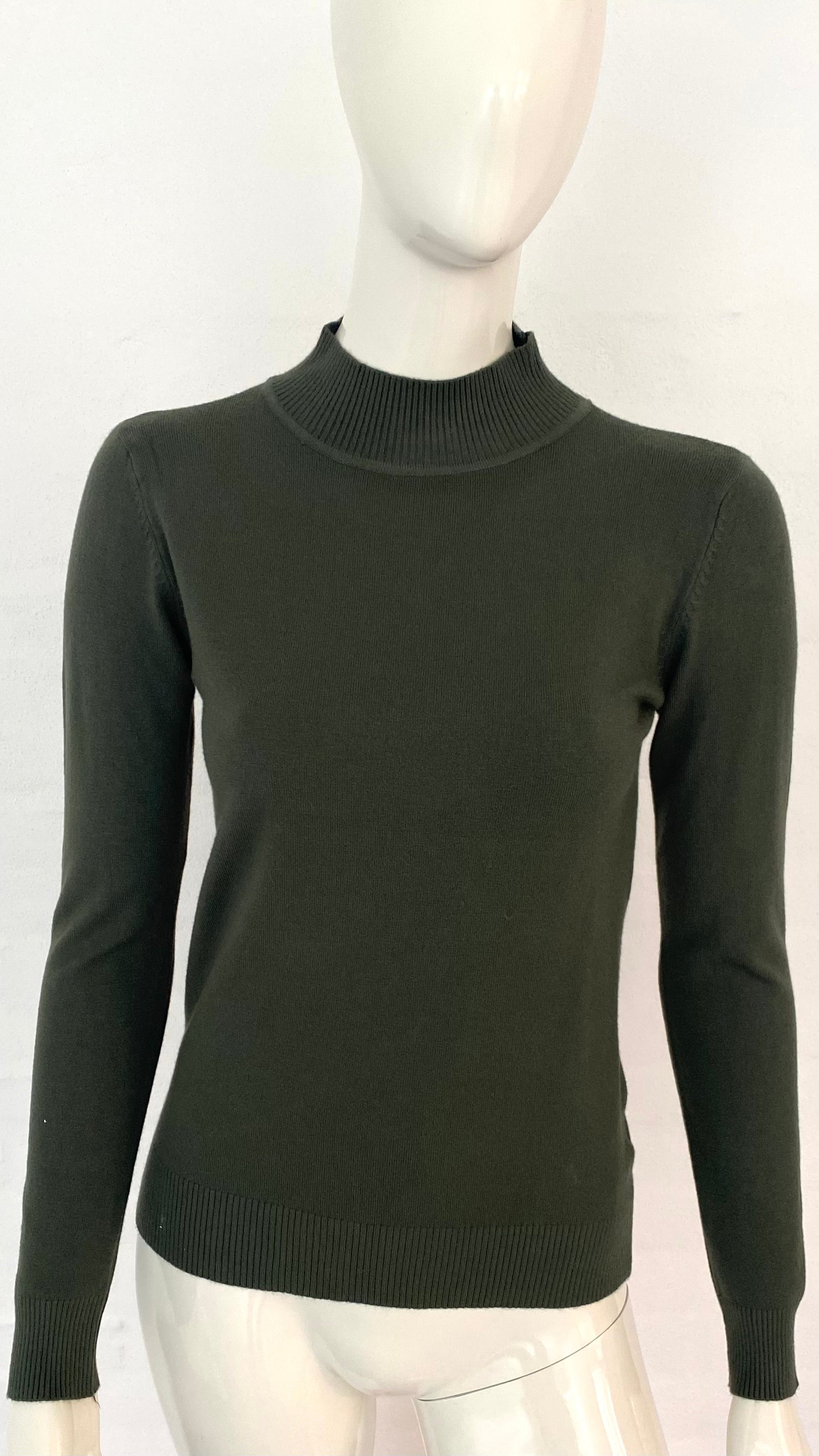 LA SUITs grønne rullekravebluse