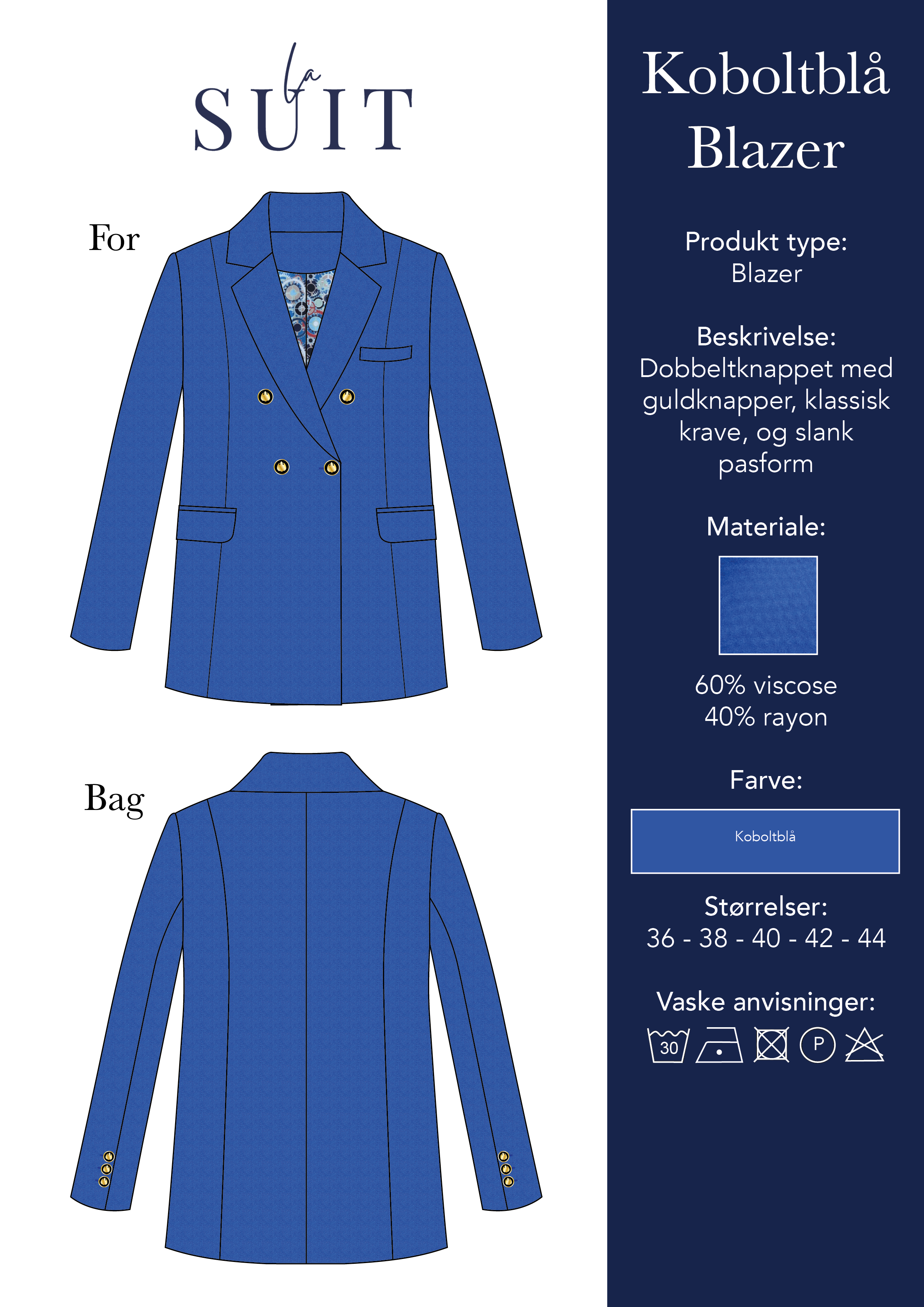 Layout_LA SUITs blå blazer til kvinder