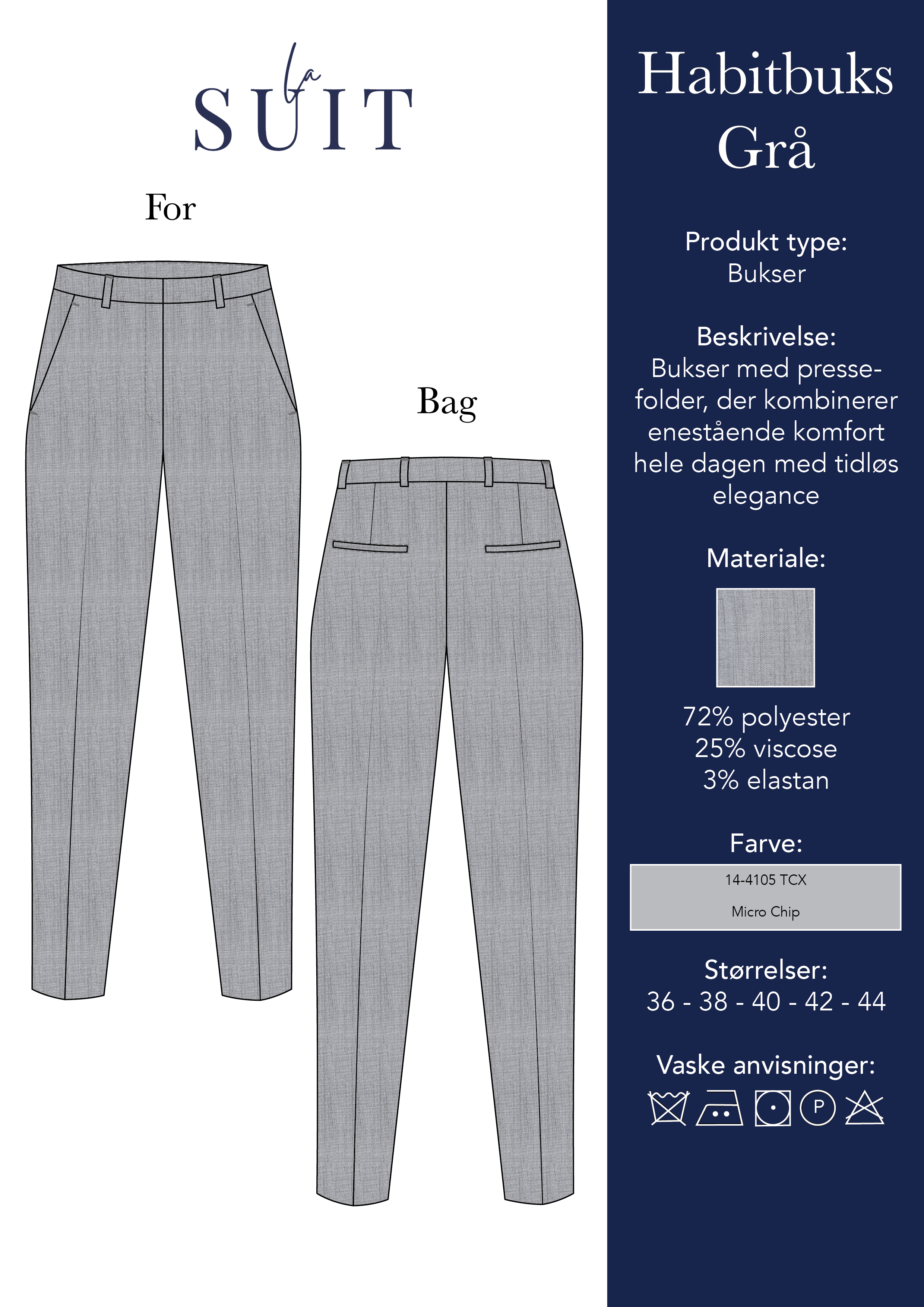 Layout_LA SUITs gra habitbukser til kvinder