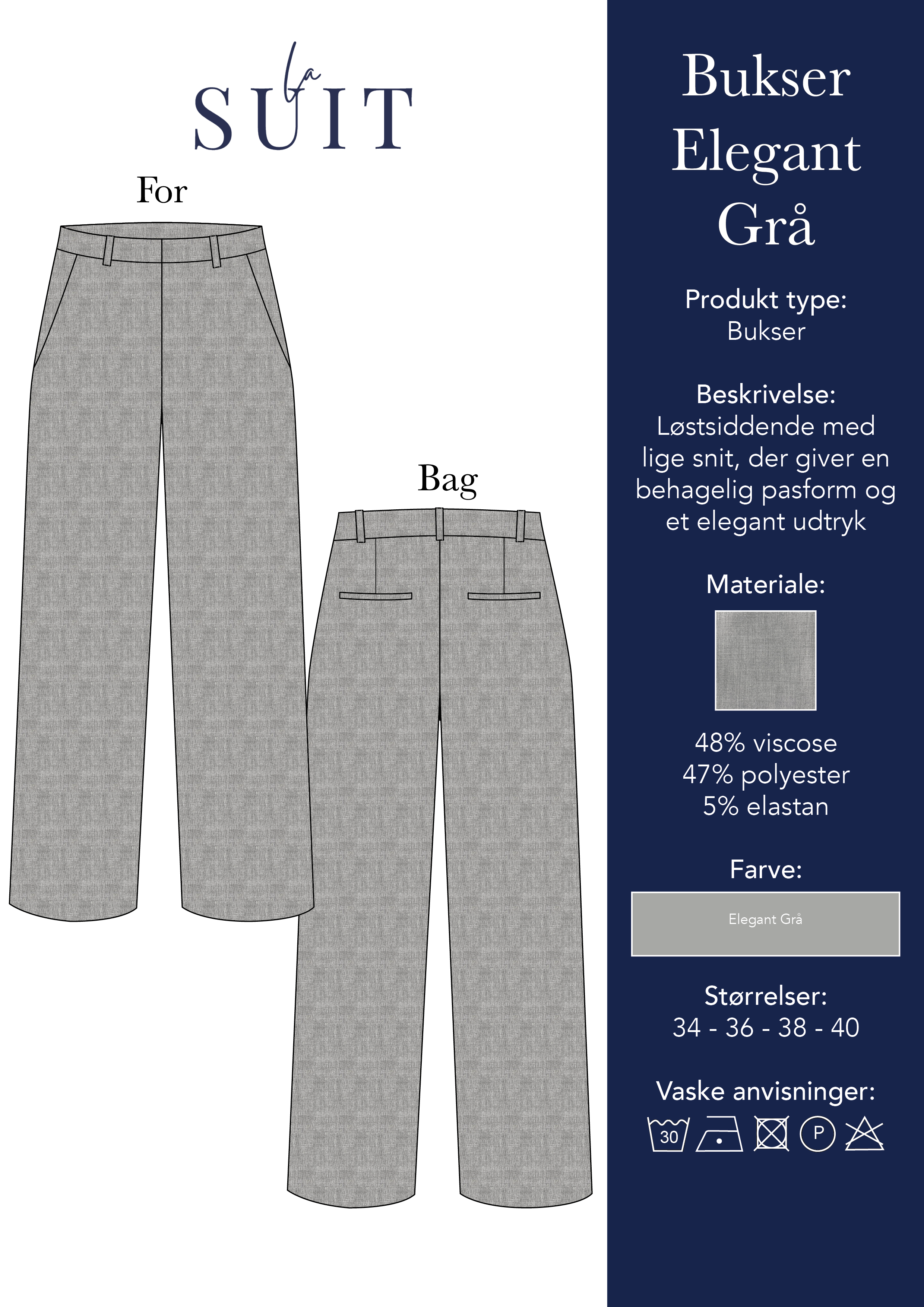 Layout_LA SUITs grå habitbukser til kvinder