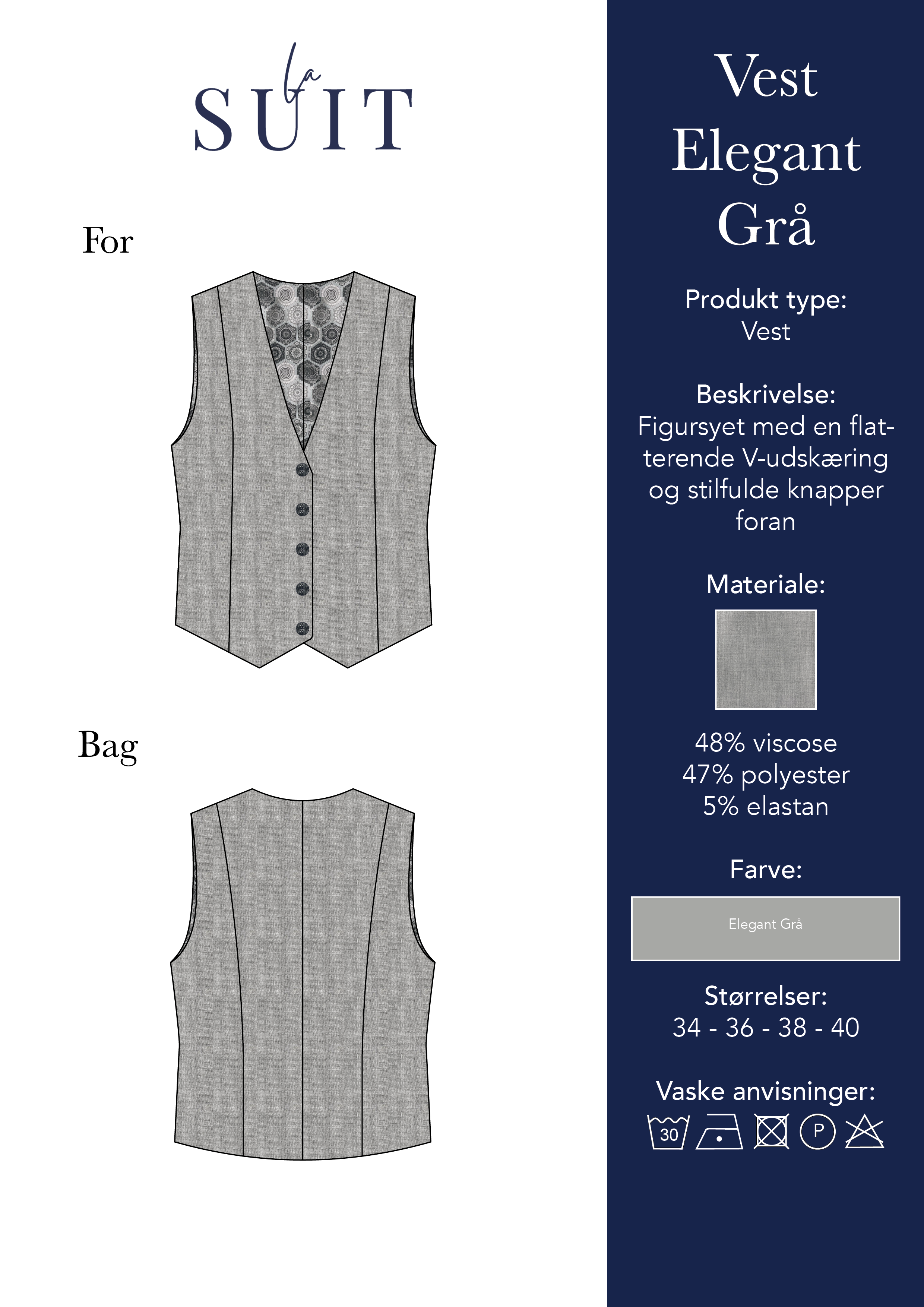 Layout_LA SUITs grå vest til kvinder