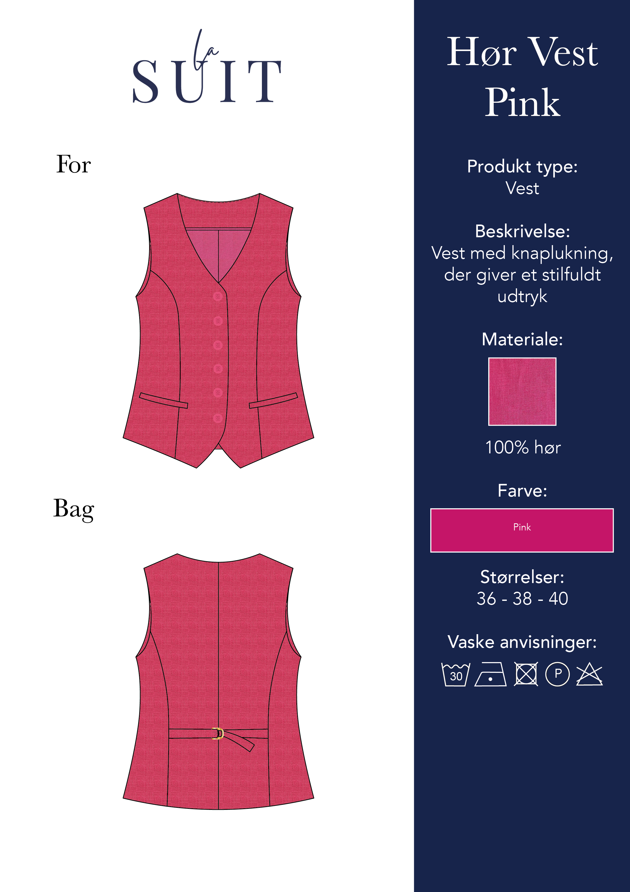 Layout_LA SUITs pinke vest i hør til kvinder