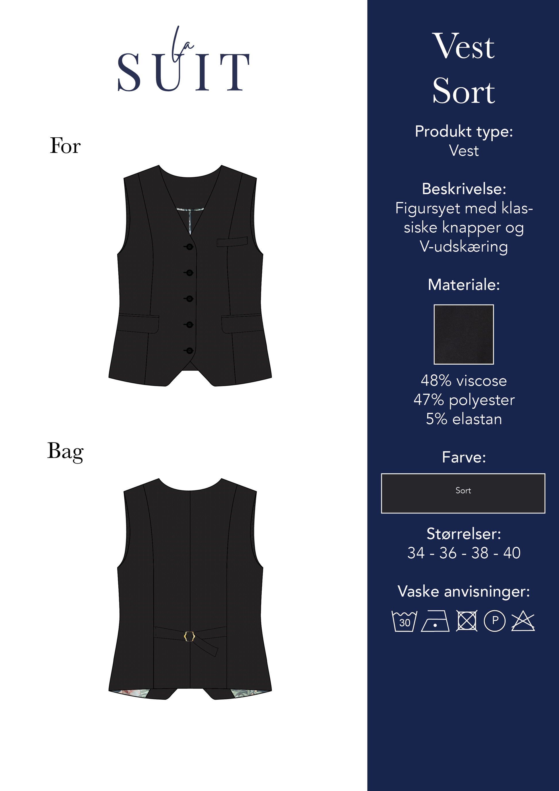 Layout_LA SUITs sorte vest til kvinder