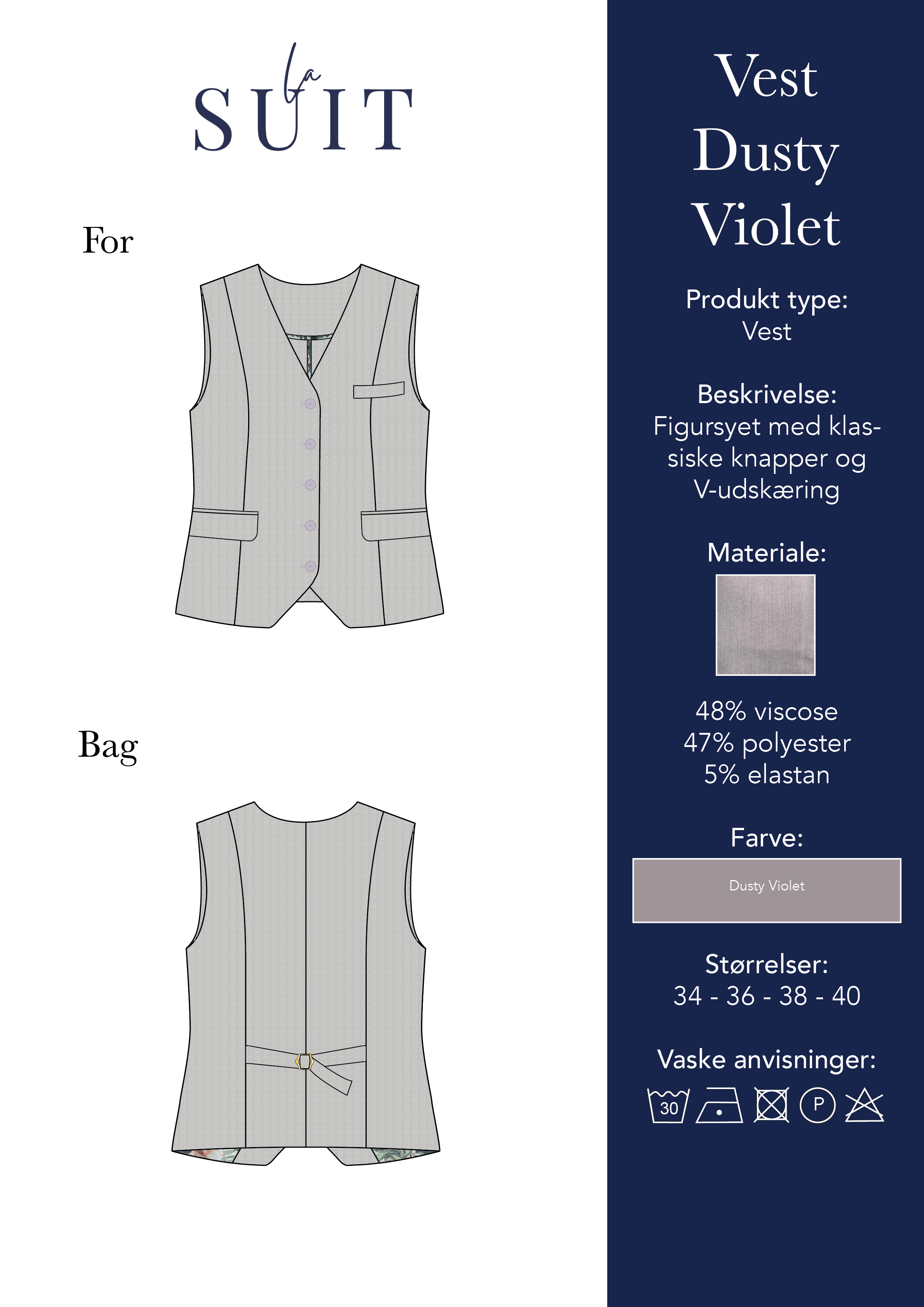 LA SUITs dusty violet vest