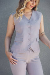 LA SUITs vestsæt i dusty violet