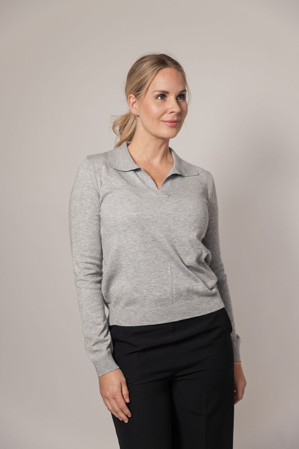 Langærmet polo Dame