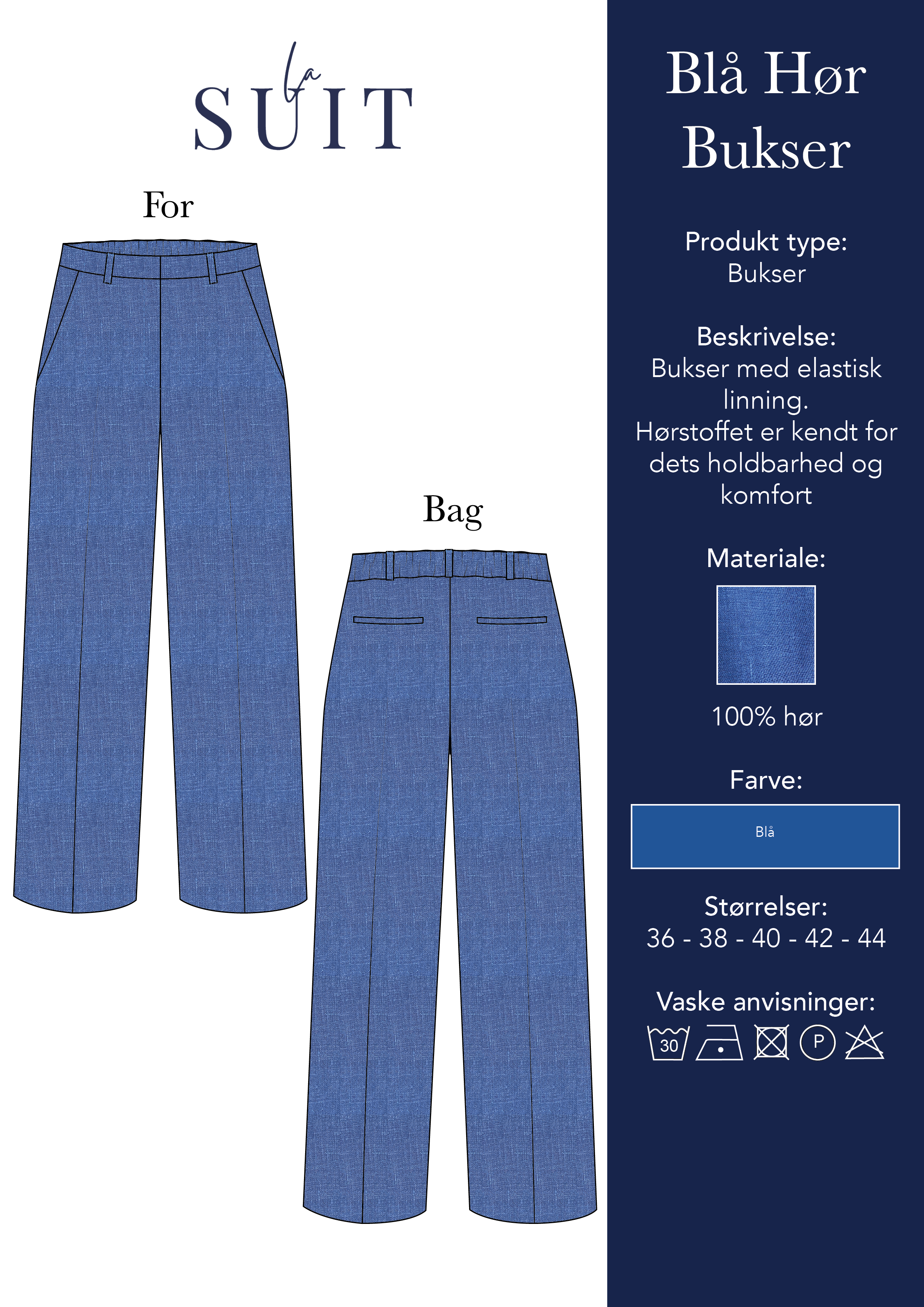 Layout_LA SUITs blå bukser i hør