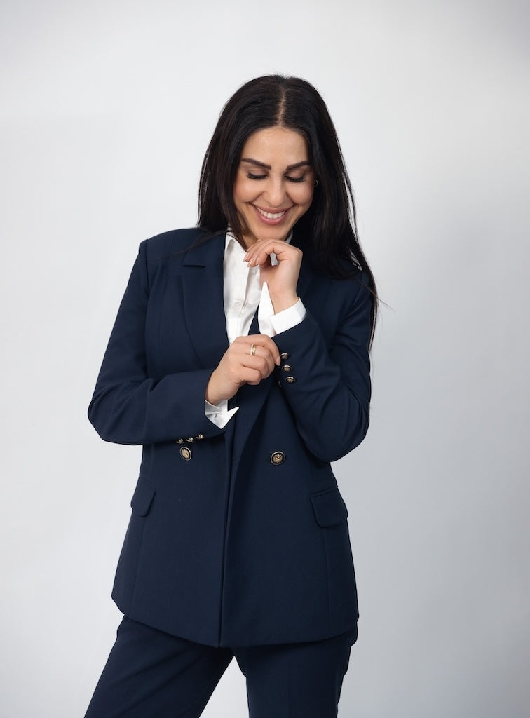 Blazer til kvinder i Marineblå, perfekt pas form