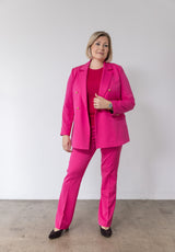 Pink Feminin Blazer Til Kvinder.