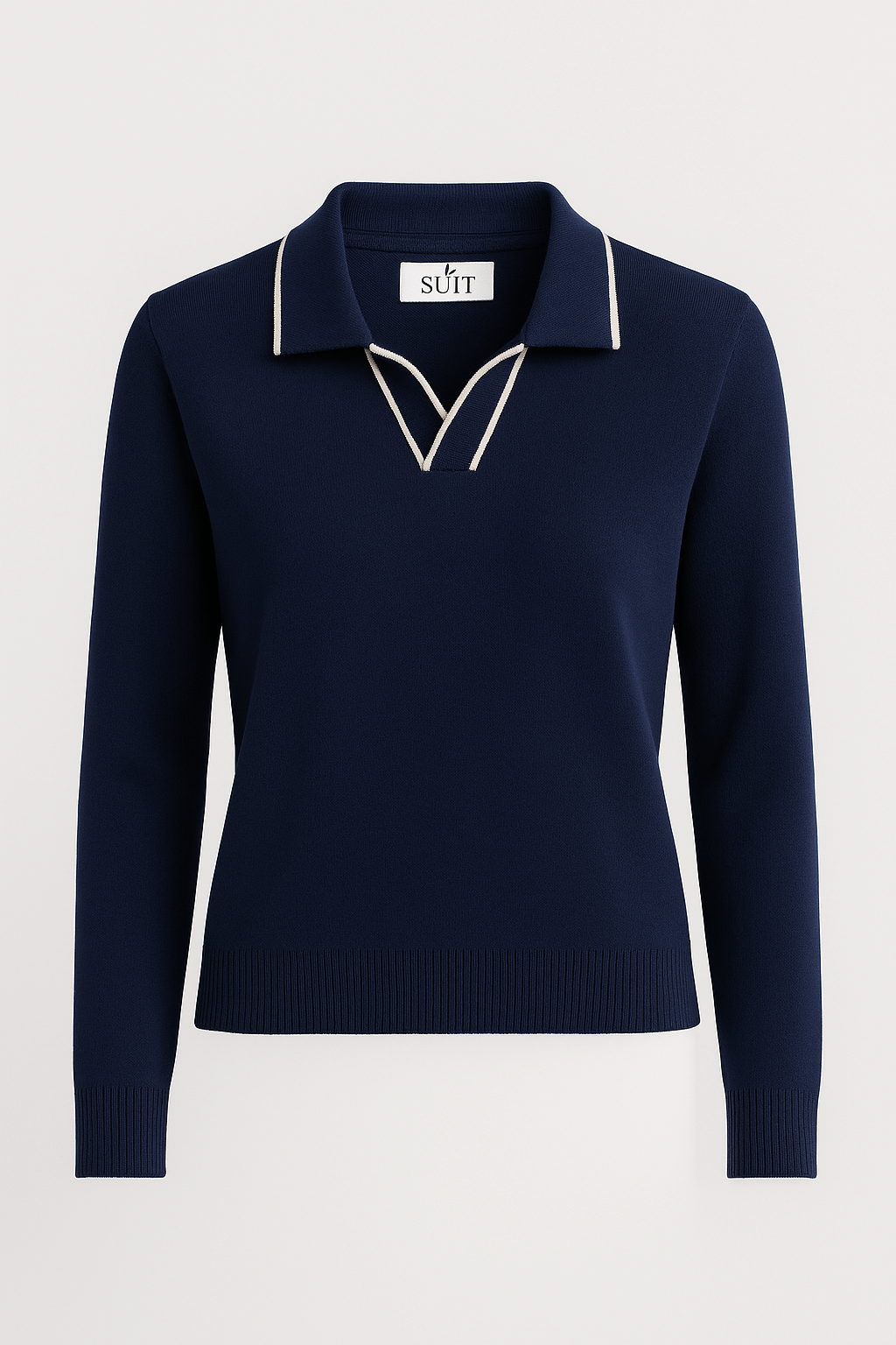 Classic Knit Polo Blå
